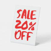 20 % Rabatt auf das Handelsschild, Tabletop-Beschr Sockelschild (Vorderseite)