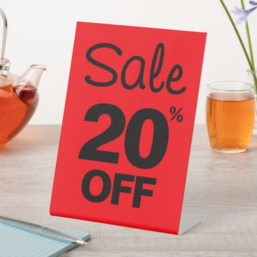 20% Rabatt auf das Handelsschild, Tabletop Counter Sockelschild (In Situ)