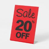 20% Rabatt auf das Handelsschild, Tabletop Counter Sockelschild (Vorderseite)