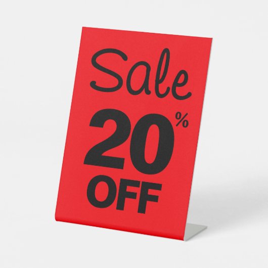 20% Rabatt auf das Handelsschild, Tabletop Counter Sockelschild (Vorderseite)