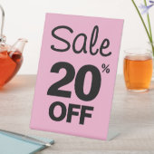 20% Rabatt auf das Handelsschild, Tabletop Counter Sockelschild (In Situ)