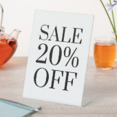 20% Rabatt auf das Handelsschild, Tabletop Counter Sockelschild (In Situ)