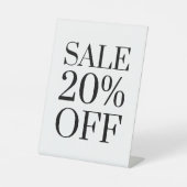 20% Rabatt auf das Handelsschild, Tabletop Counter Sockelschild (Vorderseite)