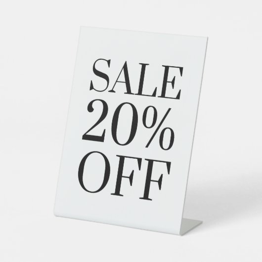 20% Rabatt auf das Handelsschild, Tabletop Counter Sockelschild (Vorderseite)