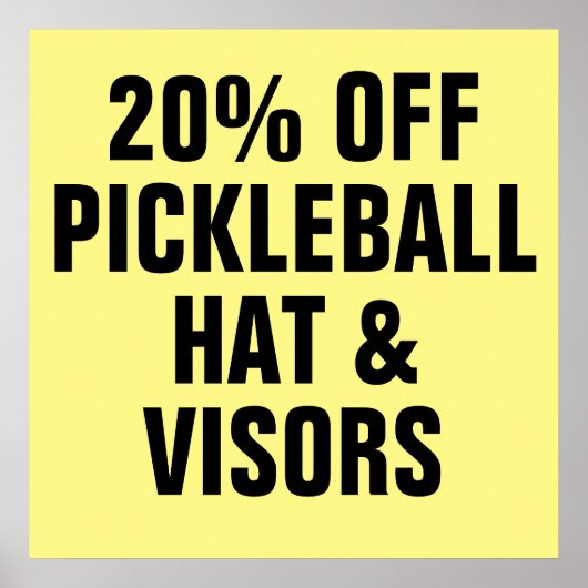 20% Rabatt auf Hats und Visoren für Pickleball Poster (Vorne)