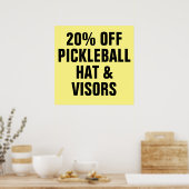 20% Rabatt auf Hats und Visoren für Pickleball Poster (Küche)