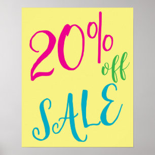 20% Rabatt auf Verkauf in Frühlingsfarben, Einzelh Poster