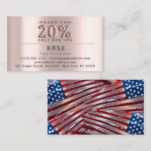 20% Rabatt Logos Vielen Dank Rose US-amerikanische Terminkarte (Vorne/Hinten)