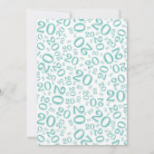 20 - Random Number Pattern Aquamarin/White 20. Ver Einladung (Rückseite)
