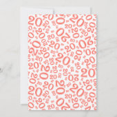 20 - Random Number Pattern Coral/White 20. Veranst Einladung (Rückseite)