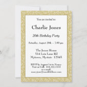 20 - Random Number Pattern Gold/White 20. Veransta Einladung (Vorderseite)