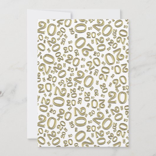 20 - Random Number Pattern Gold/White 20. Veransta Einladung (Rückseite)