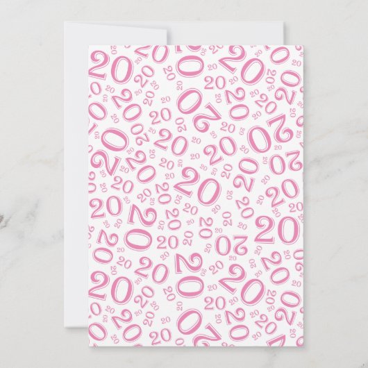 20 - Random Number Pattern Pink/White 20. Veransta Einladung (Rückseite)