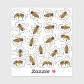 20 realistische Honeybee Apiary Stickers Aufkleber (Blatt)