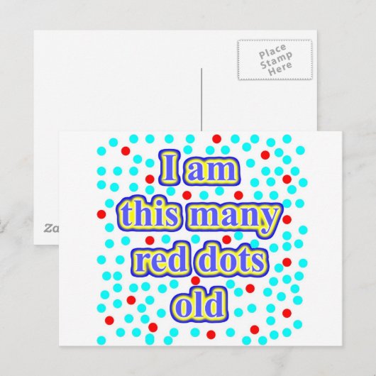 20 rote Punkte alt Postkarte (Vorne/Hinten)