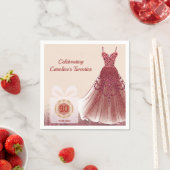 20. Ruby Red Glitter Geburtstag Luxus Serviette (Beispiel)