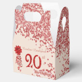 20. Ruby Rot Glitter Champagner Gold Geburtstag Geschenkschachtel (Geöffnet)