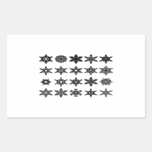 20 Schneeflocken-Aufkleber, Flake Winter Rechteckiger Aufkleber