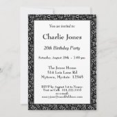 20 - Schwarz/Weiß-Muster der Zufallszahl 20. Veran Einladung (Vorderseite)