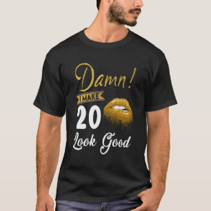 20 sehen 20 Jahre alte heiße Lippen aus T-Shirt