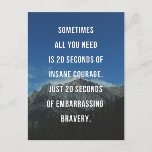 20 Sekunden grässlicher Zitat Postkarte (Vorderseite)