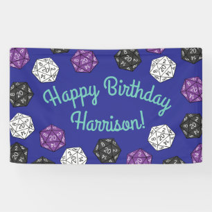 20 Sided Dice DND Games Kindergeburtstag Party Banner
