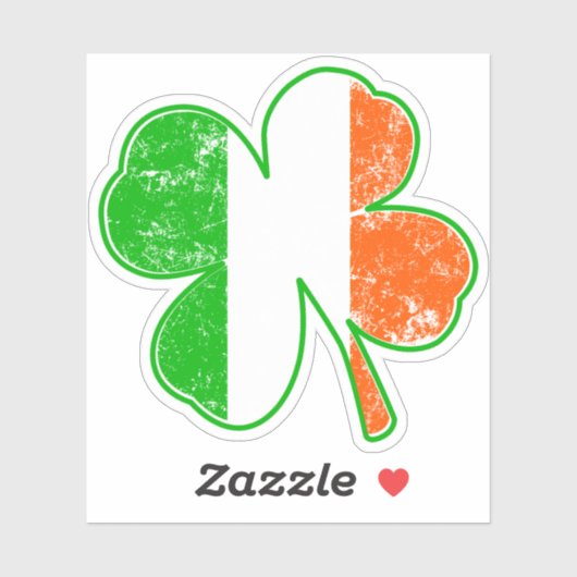 20 Small Irish Flag Kleeblatt Grunge Style Aufkleber (Blatt)