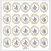 20 Small Jar Oval Lavendel Honey Label mit Biene (Blatt)