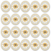 20 Small Jar Oval Sunflower Honey Label mit Biene (Vorderseite)