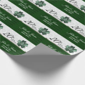 20. Smaragdgrüner Jahrestag | DIY Text Geschenkpapier (Ecke)