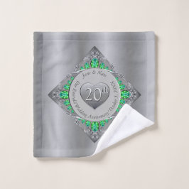20. Smaragdjubiläum Platinhandtuch Badhandtuch Set