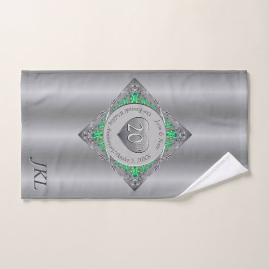 20. Smaragdjubiläum Platinhandtuch Badhandtuch Set (Handtuch)