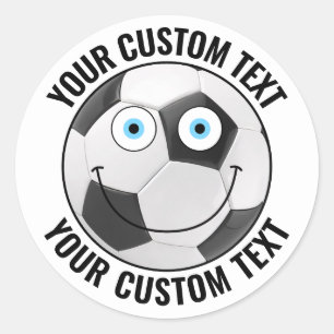 20 Soccer Ball Personalisiert Text Custom Happy Ge Runder Aufkleber