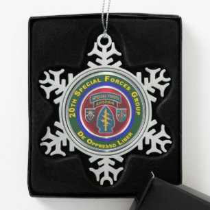 20. Special Forces Group Schneeflocken Zinn-Ornament