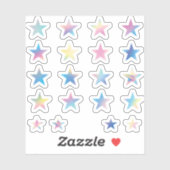 20 Stars Pastel Rainbow Hologramm Planner Aufkleber (Blatt)