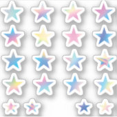 20 Stars Pastel Rainbow Hologramm Planner Aufkleber (Vorderseite)