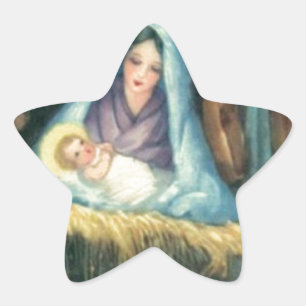 20 Sterne Aufkleber Maria und Jesus