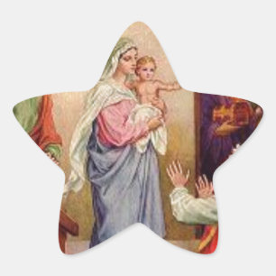 20 Sterne Sticker Mary und Jesus