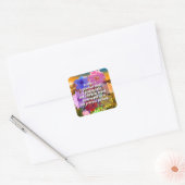 (20 Stk.) Elegante Blume & Sister Quote | Besonder Quadratischer Aufkleber (Umschlag)