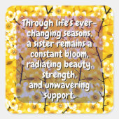 (20 Stk.) Sisternangebot mit Vinyl Design | Floral Quadratischer Aufkleber (Vorderseite)