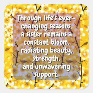 (20 Stk.) Sisternangebot mit Vinyl Design Floral Quadratischer Aufkleber