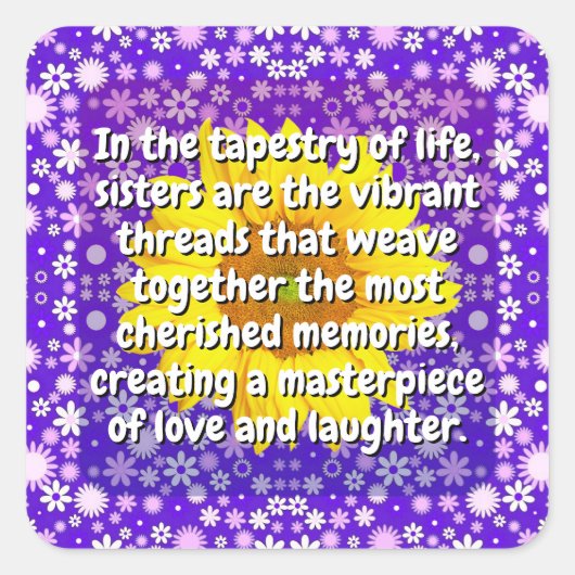 (20 Stk.) Zitat der Schwester (Geschenk der Schwes Quadratischer Aufkleber (Vorderseite)