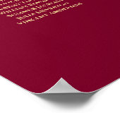 20 Tabelle Elegant Burgundy & Gold Seating Chart Poster (Ecke)