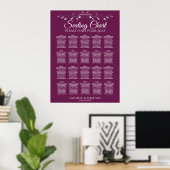 20 Tabelle Elegant Cassis Hochzeitsskala Poster (Heimbüro)