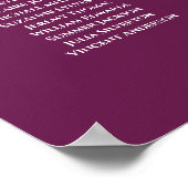 20 Tabelle Elegant Cassis Hochzeitsskala Poster (Ecke)