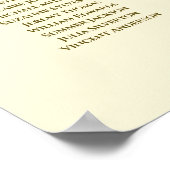 20 Tabelle Elegante Gold Cream Wedding Chart Poster (Ecke)