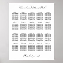 20 Tabelle Elegantes Minimalistisches Sitzdiagramm