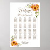 20 Tabelle Gelb Rosa Hochzeitstabelle Poster (Vorne)