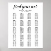 20 Tabelle Große Hochzeitgastsitzkarte Poster (Vorne)