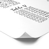 20 Tabelle Große Hochzeitgastsitzkarte Poster (Ecke)